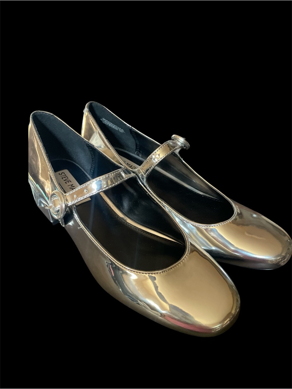 Steve Madden Silver Mary Jane Flats - Picture 5 of 8